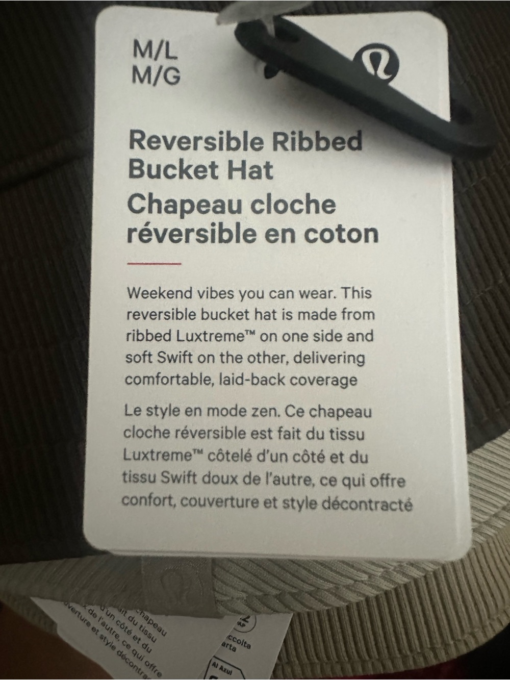 Lululemon REVERSIBLE Ribbed Bucket Hat - Picture 7 of 7